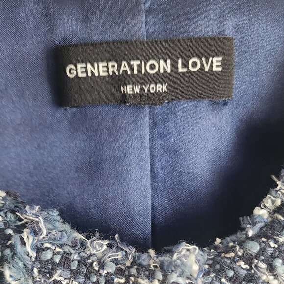 Generation Love Kristen Indigo Tweed Jacket-Med-EUC - Picture 2 of 5